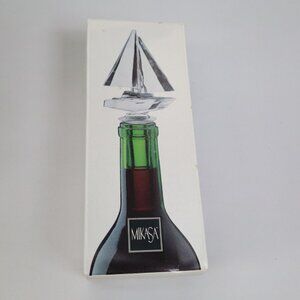 New MIKASA REGATTA Lead Crystal Bottle Stopper 5 7/8" Sailboat‎ Nautical